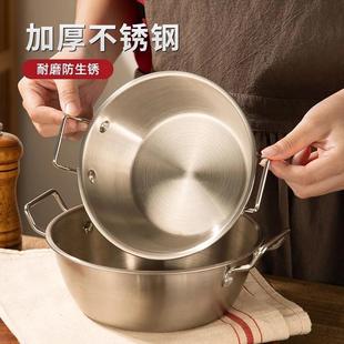 不锈钢双耳碗泡面碗加厚料理碗小吃沙拉碗高颜值卡通图案大头勺子