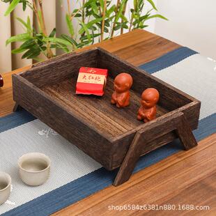 茶具收纳 实木托盘实木茶托家用小型茶台功夫茶具长方形茶托新中式