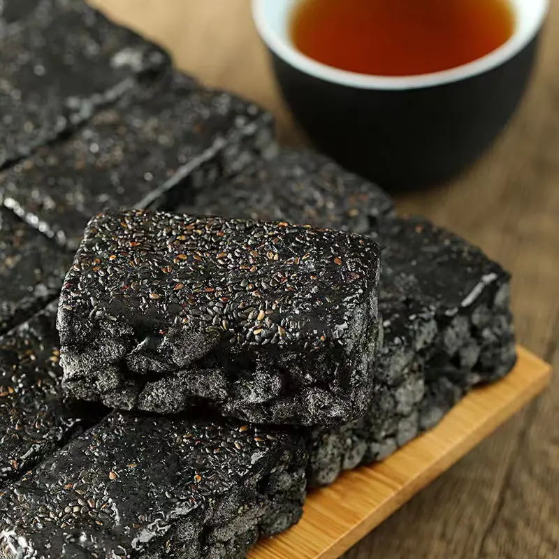 五黑奶盖沙琪玛网红休闲糕点