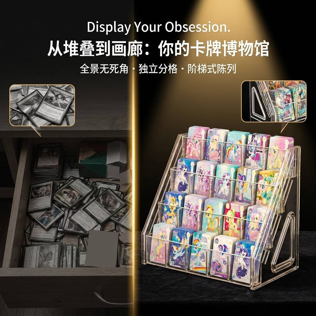 放谷子的展示架阶梯式小卡陈列展示架大容量亚克力谷子周边置物架图片
