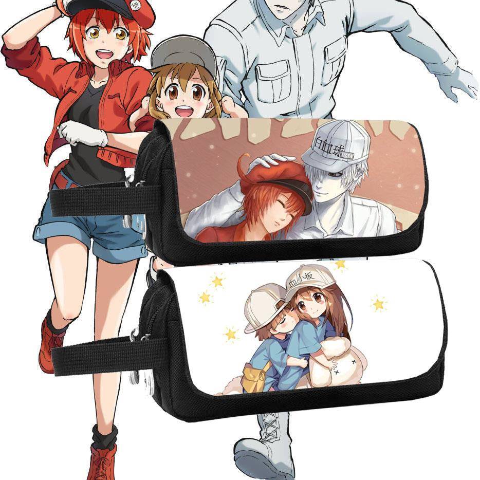 工作细胞动漫周边血小板男女学生情侣超大容量翻盖笔袋文具盒