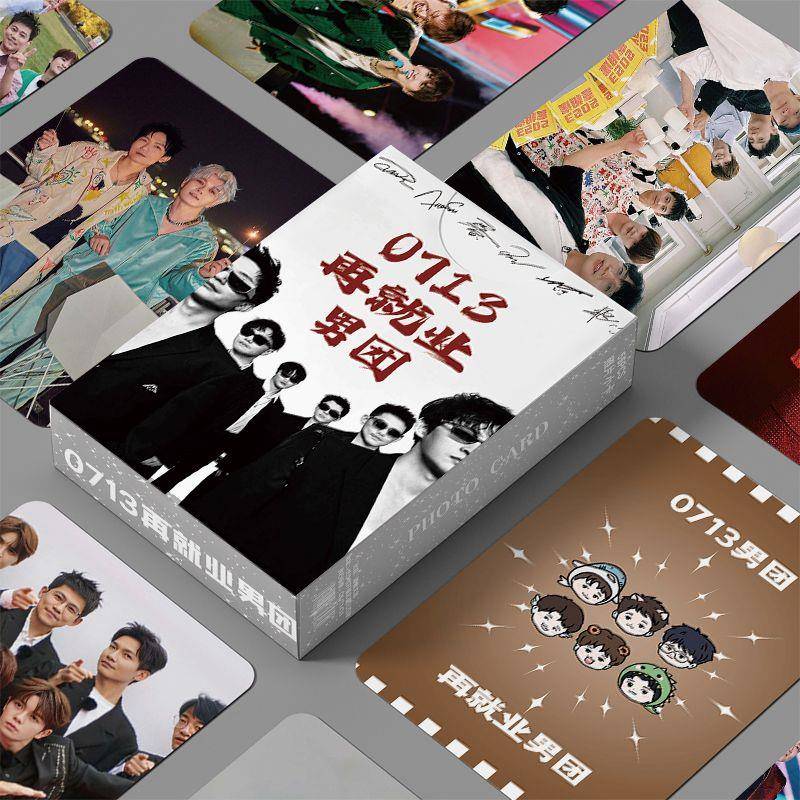 0713再就业男团周边盒装55张镭射小卡三寸圆角拍立得LOMO卡卡册