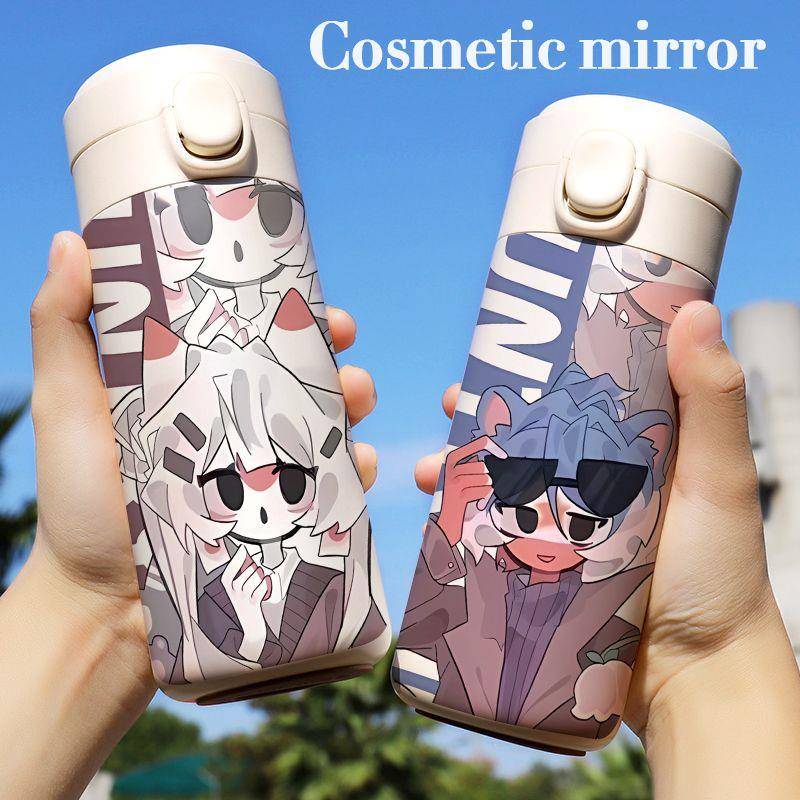 国拟五常ch保温杯大容量小巧轻便携带高颜值杯子不锈钢水壶男女