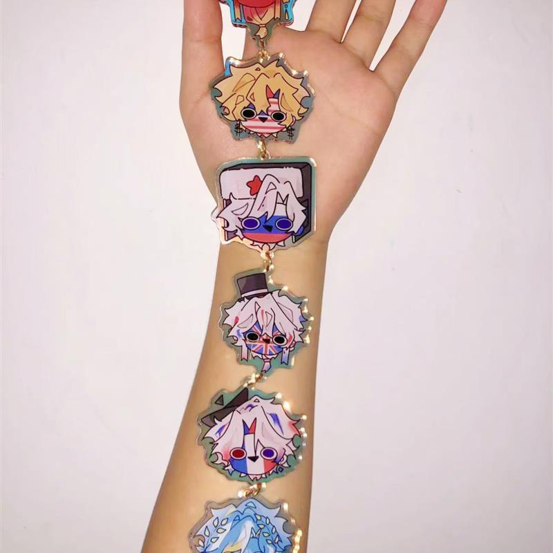 新款ch国拟周边钥匙扣CountryHumans亚克力钥匙扣瓷背包挂件送礼