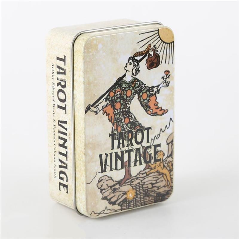 Vintage Tarot 古体韦特塔牌罗牌塔luo牌铁盒版塔罗牌维特