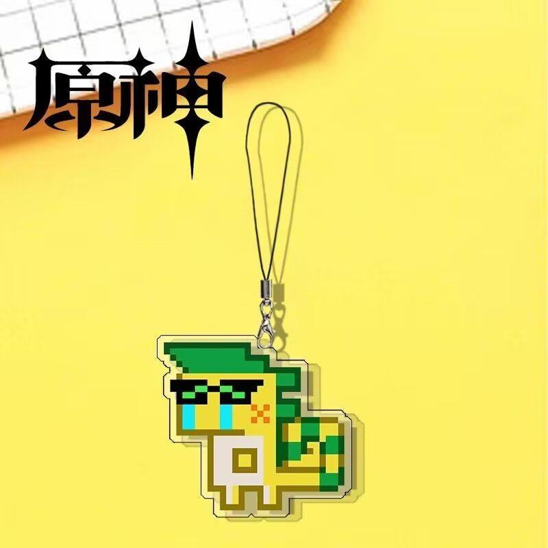 原神周边手机链Q版阿乔可爱卡通表情包像素图学生书包配饰挂件