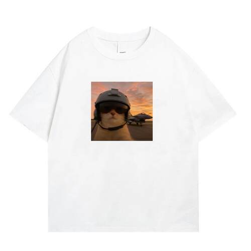 2025新款短袖T恤男女搞怪meme猫T恤学生夏季恶搞猫咪上衣服潮