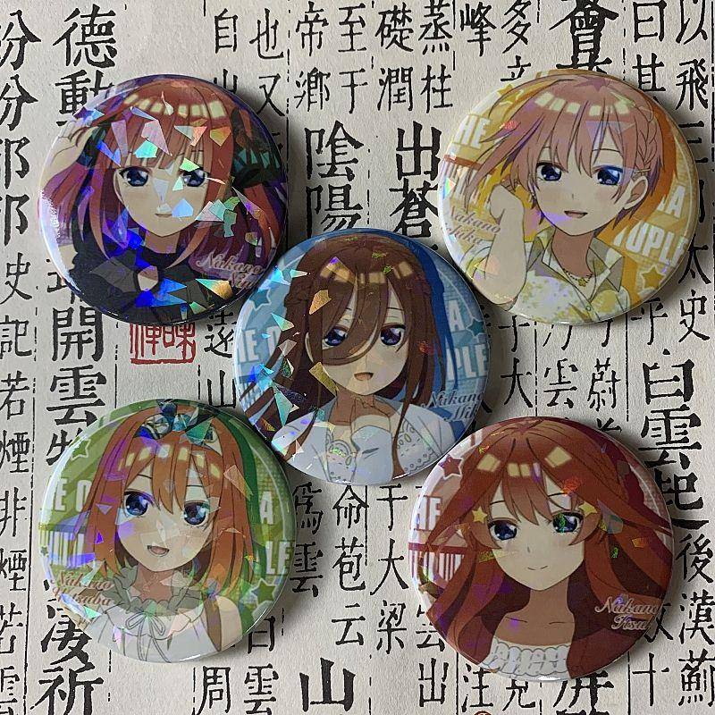 五等分的花嫁中野三玖二乃四叶周边马口铁日谷底吧唧镭射覆膜徽章