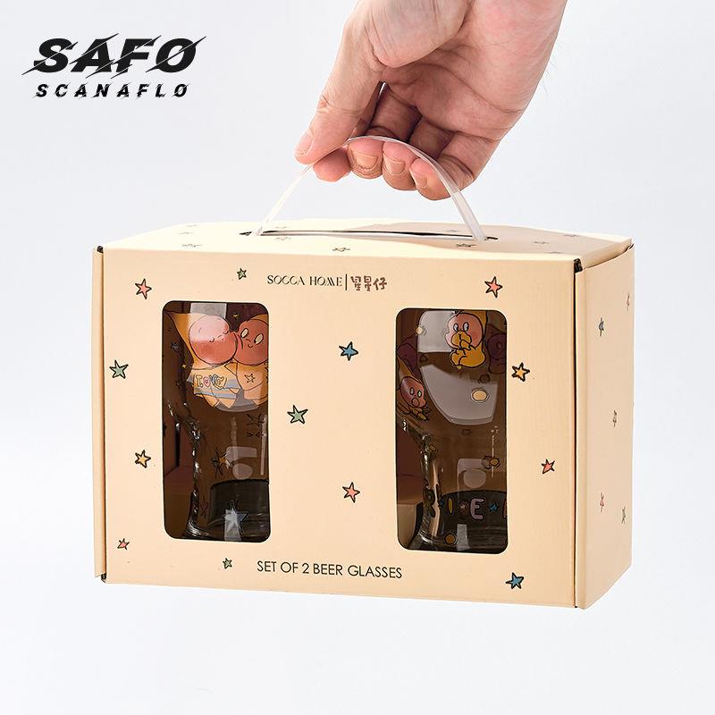 SAFO我们都是星星人杯子啤酒杯2024新款玻璃杯酒杯水杯果汁牛奶杯