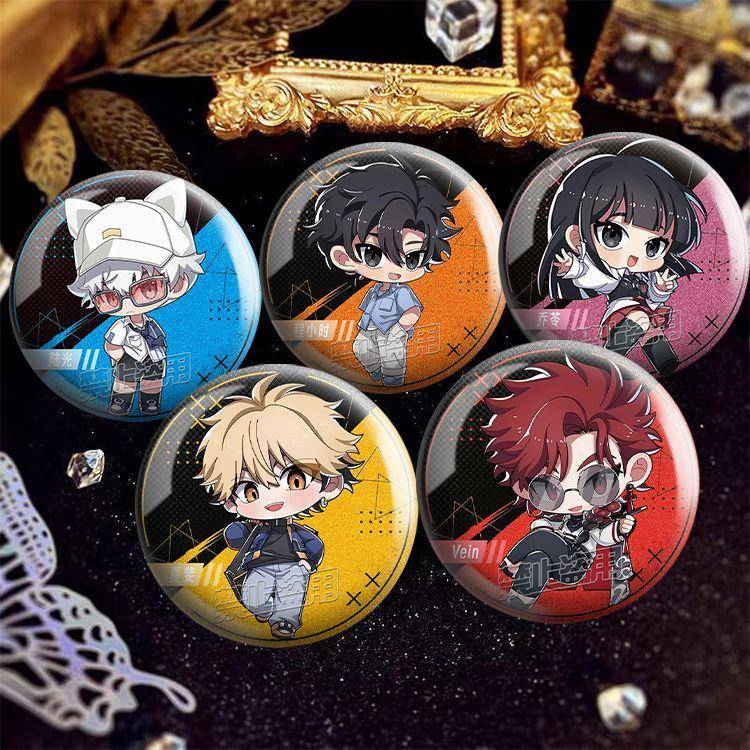 时光人Q版二次元徽章同人周边双闪银葱吧唧谷子书包挂件送礼