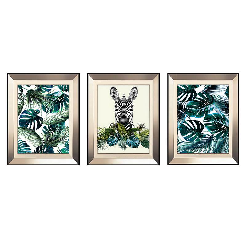 儿童房装饰画现代美式动物挂画饭厅植物壁画欧式客厅卧室床头挂画图片