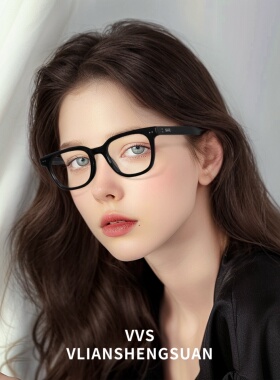 VVS眼镜镜框防蓝光时尚百搭网红方框黑色近视街拍潮流韩版EVAN-1