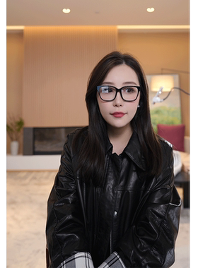 VVS黑色眼镜框防蓝光近视方框高级感复古黑框眼镜架护眼时尚V019