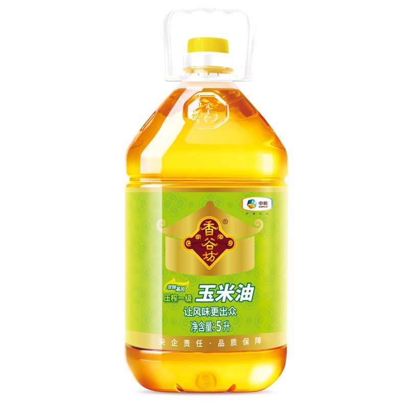 中粮香谷坊非转基因压榨一级玉米油5L整箱植物油家用厨房油食用油