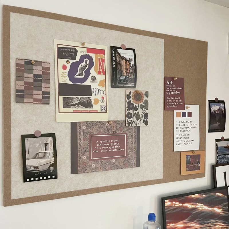 毛毡板墙贴照片墙免打孔留言板软C木板挂墙展示板自粘墙板墙面装