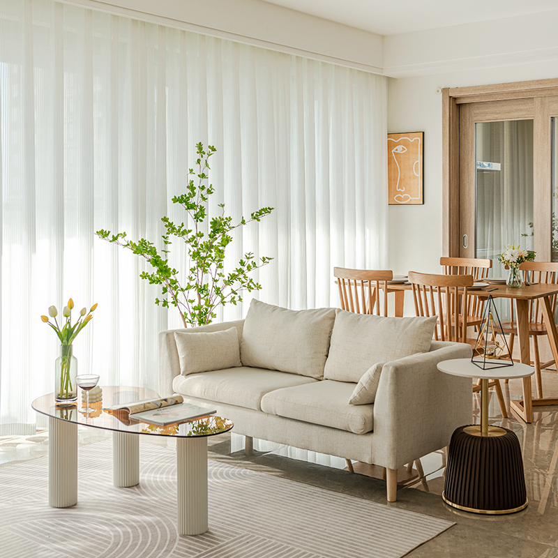 网红梦幻竖百叶窗帘透光不透人纱帘2022年新P款客厅阳台白色纱幔