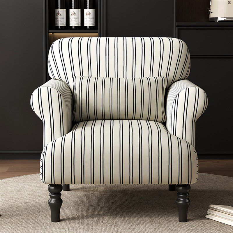 复古单人沙发椅客m厅单椅沙发法式中古风卧室书房单人靠背椅休闲