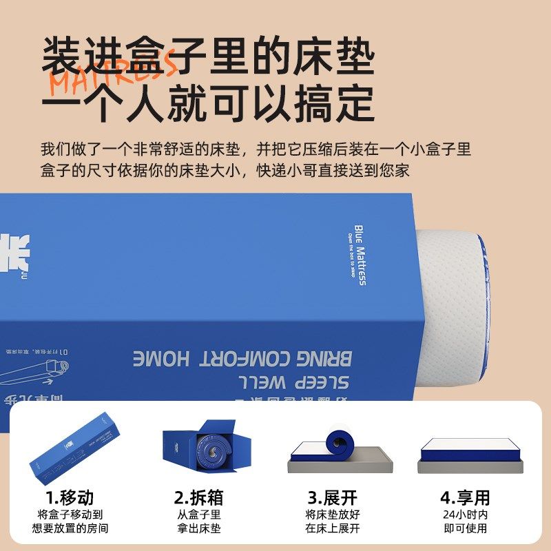 床垫独立弹簧天然乳m胶酒店卧室家用20cm卷包盒子经济型护脊软垫,住宅家具,乳胶床垫,淘宝优惠券,粉丝福利购,淘宝优惠卷