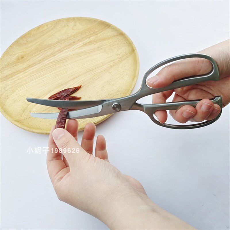 全不锈钢曲线料理烤n肉剪刀家用厨房鸡鱼熟食物牛排剪婴儿辅食剪