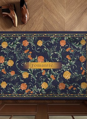 欧式古典皮革入户门地垫rpvc进门垫免洗可裁剪玄关垫美式家用地毯