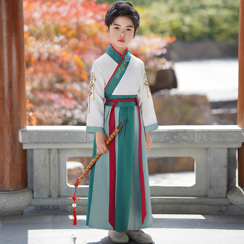 汉服男童儿童古装国学服古风男孩唐装2023N新款女童国学服装春秋