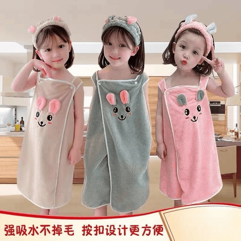 宝宝浴巾浴裙全身小n孩浴袍洗澡吸水浴巾成人中大童款中小学生宿