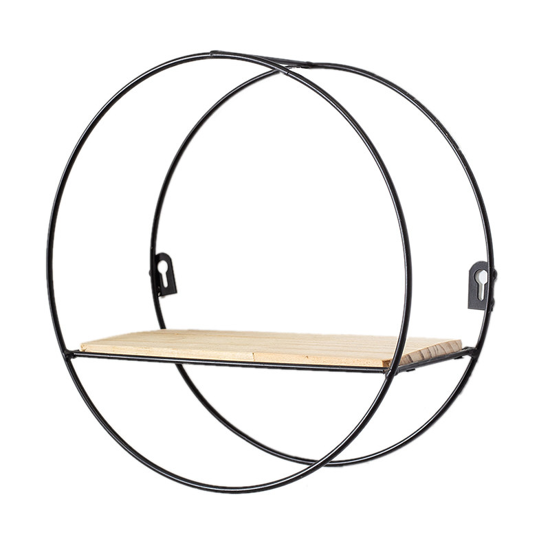 简约风背b景墙装饰挂件客厅墙上盆栽置物架餐厅创意圆形壁饰免打