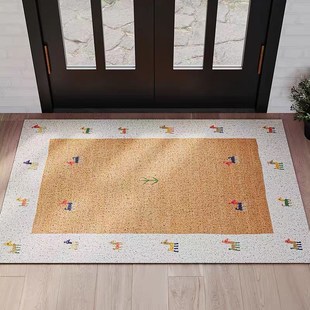 民族风入户门丝圈门垫美式 波w斯复古进门玄关地垫家用防滑耐脏脚