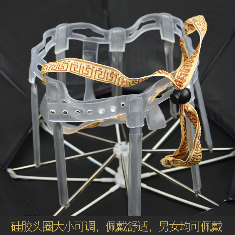 新型伞帽头戴式钓鱼伞双层透气折叠大号户外采S茶环卫斗笠伞超轻