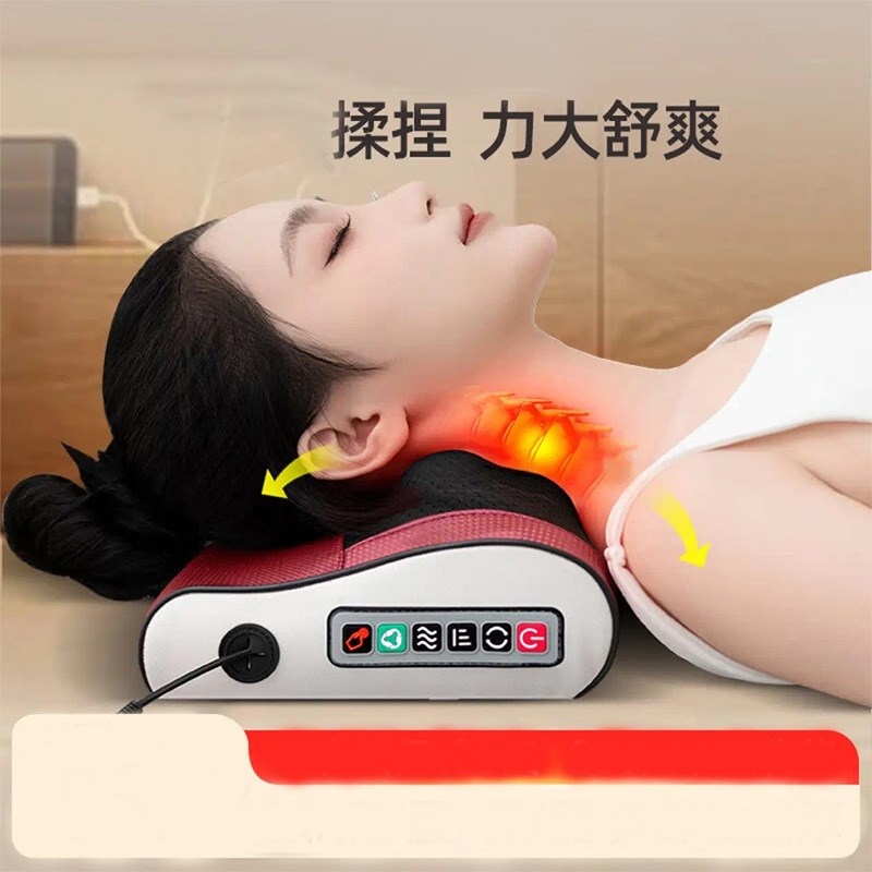 智能颈椎按摩器枕头多功能颈部腰部背部肩部按摩枕家用Y加热腰椎