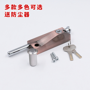 旋转门插销锁有框门明装地插锁 弹簧插销锁 铝T合金落地锁木门锁