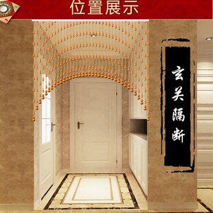 桃木葫芦门帘珠帘水晶隔断客厅帘子屏风玄关过道卧室卫生间免打孔