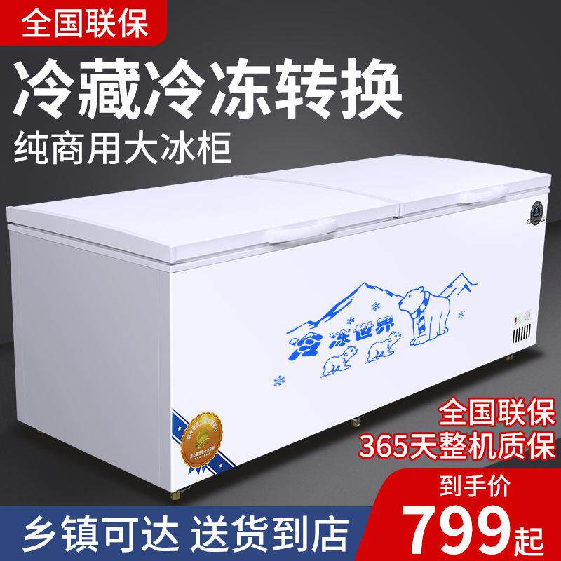 冰柜商用大容量全冷冻单温双温卧式铜管冷藏保鲜节能电冰箱雪冷柜
