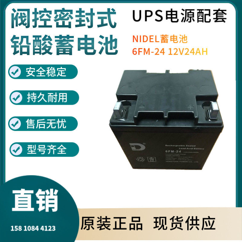 NIDEL蓄电池6FM-24 12V24AH 通信电源 安防系统 信号系统三年