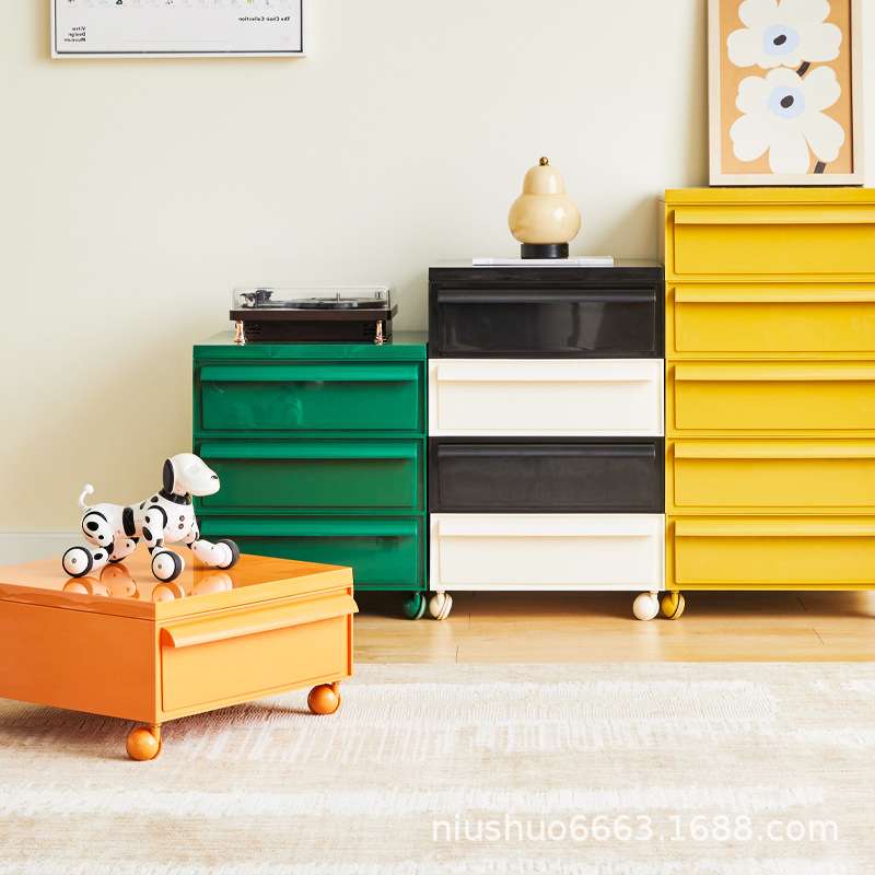 北欧卧室收纳柜创意可移动客厅小边几家用简约多层塑料储物柜