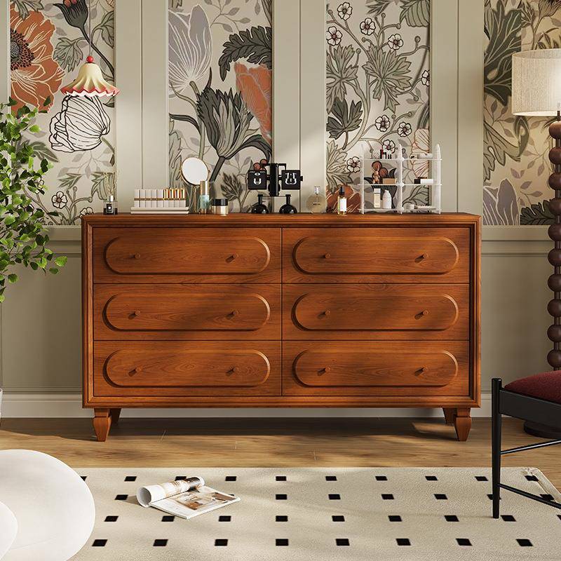 美式斗柜实木复古储物柜中古风斗柜玄关抽屉柜收纳边柜卧室电视柜