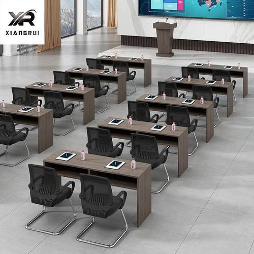 现代简约培训桌椅组合拼接会议桌条桌双人组合会议室桌移动办公桌