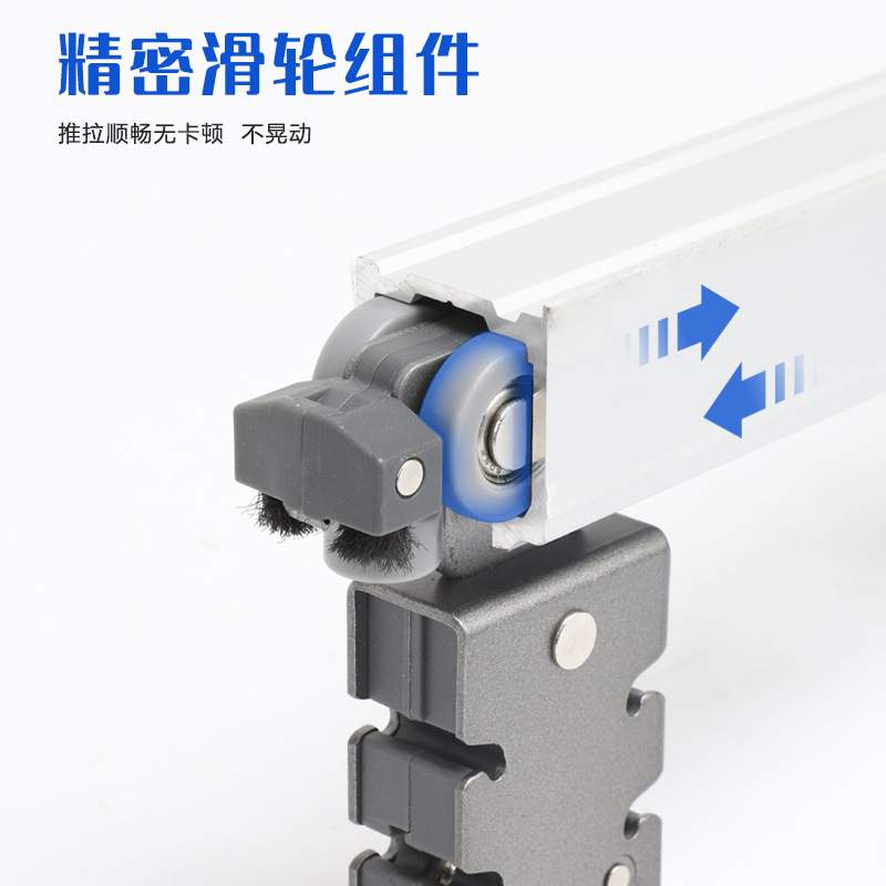 小型无下轨折叠门轨道橱柜地柜储物柜门折叠吊轮滑轨全套五金配件