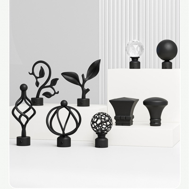 罗马杆窗帘d杆单杆双杆底托固定座铝合金轨道配件加厚静音打孔式