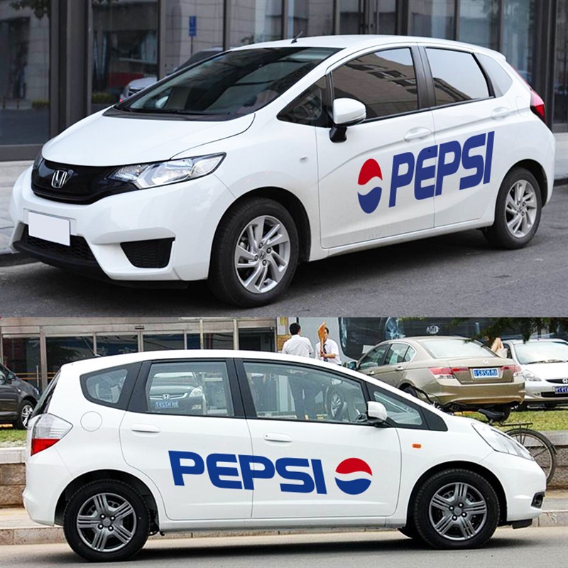 飞度GKc5百事可乐搞笑创意刮痕遮挡车贴纸个性定制蓝色车装饰车贴
