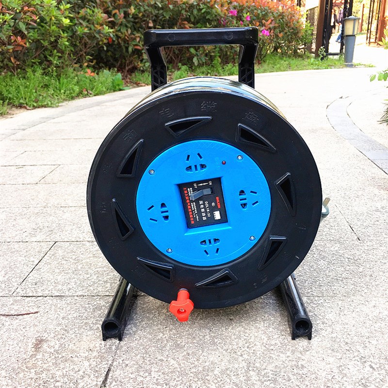 220V电缆拖线盘电源延长接线盘绕线盘移动卷线收线轴20米X30米50