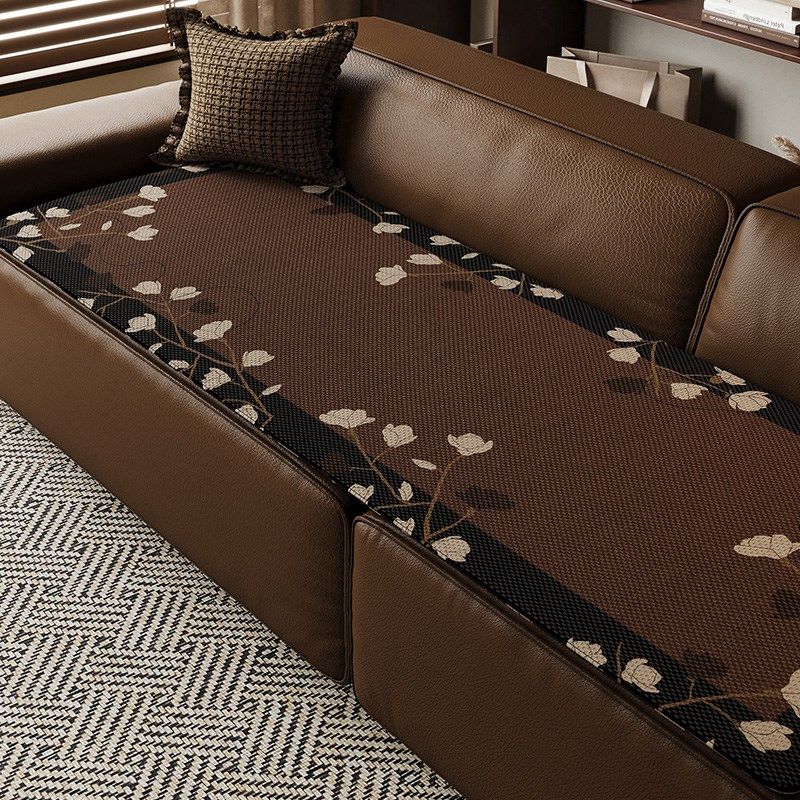 法式冰丝沙发垫夏季凉感透气防滑坐垫皮沙发专用垫子2024新款凉垫