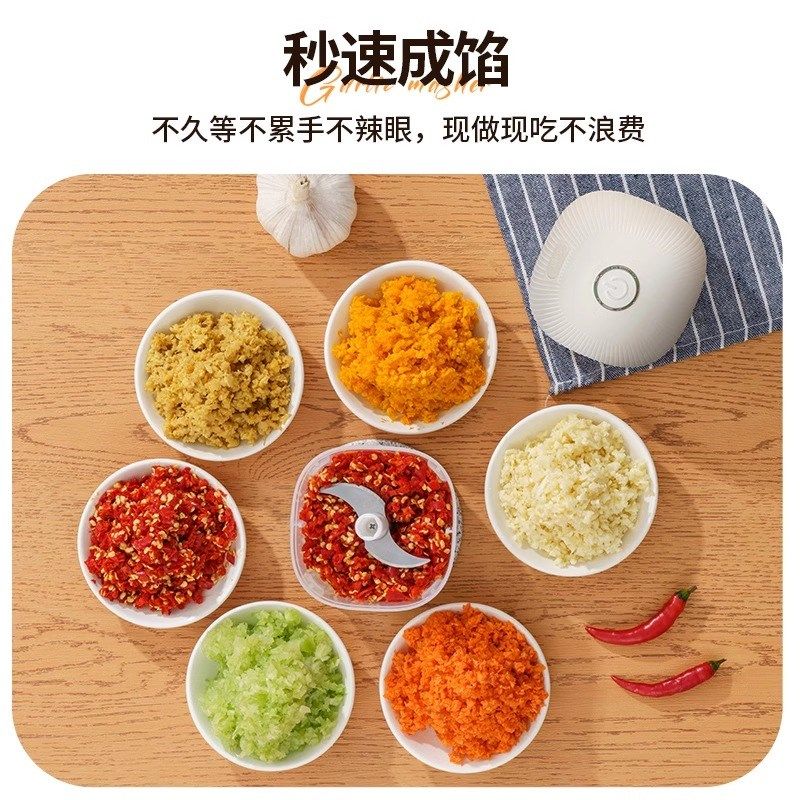 2025新款无线电动蒜泥搅碎器小型家用厨房电动蒜末粉碎机捣蒜辣椒