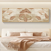 奶油风横幅高级感卧室装 2023新款 抽象法式 饰画床头画主卧客厅挂画