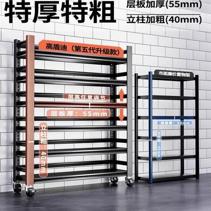 厨房置物架落地多层多功能家用微波炉烤箱收纳架橱柜货架钢制架子