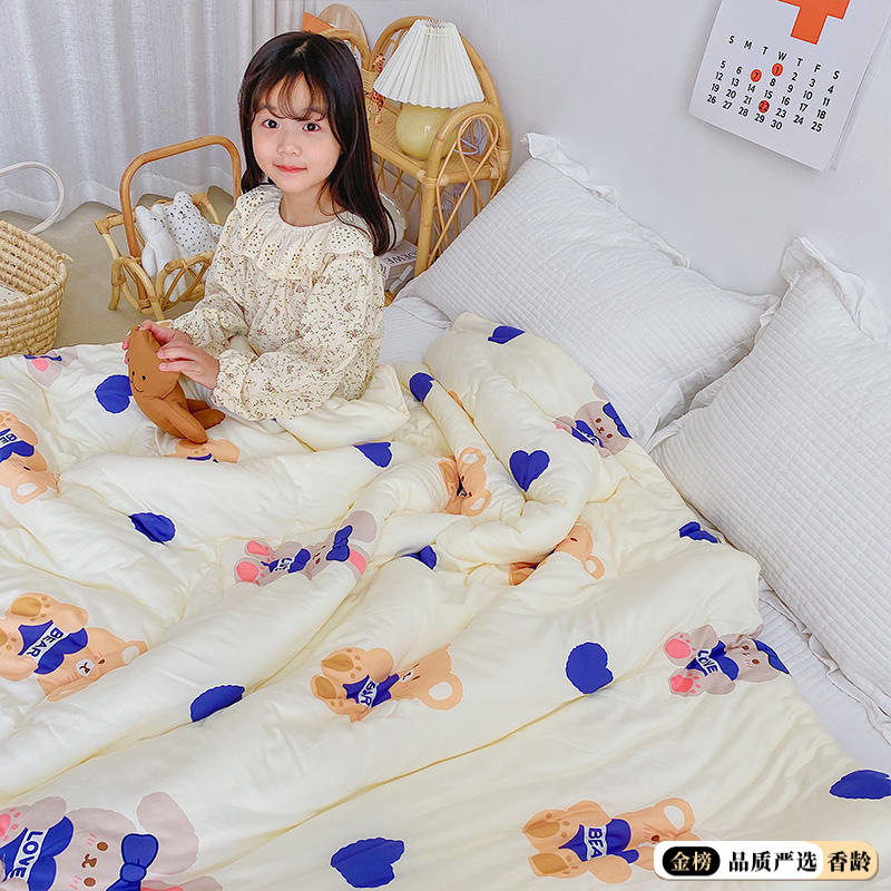 A类婴幼儿纯棉针织棉夏被 天竺棉儿童夏被子小孩空调被全棉夏凉被