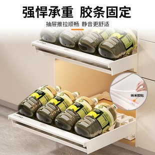 碗碟收纳架碗架厨房置物架放碗盘抽屉式 滑轮抽拉式 橱柜拉篮沥水架