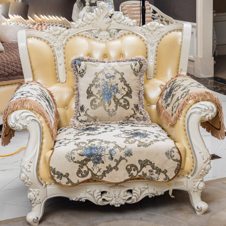 欧式沙发垫奢华皮沙发防滑布艺坐垫四季通用客厅123组合三件套