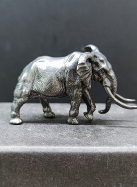 黄铜实心做旧迷你猛犸象猛兽大z象摆件工艺品鱼缸造景桌面摆件招