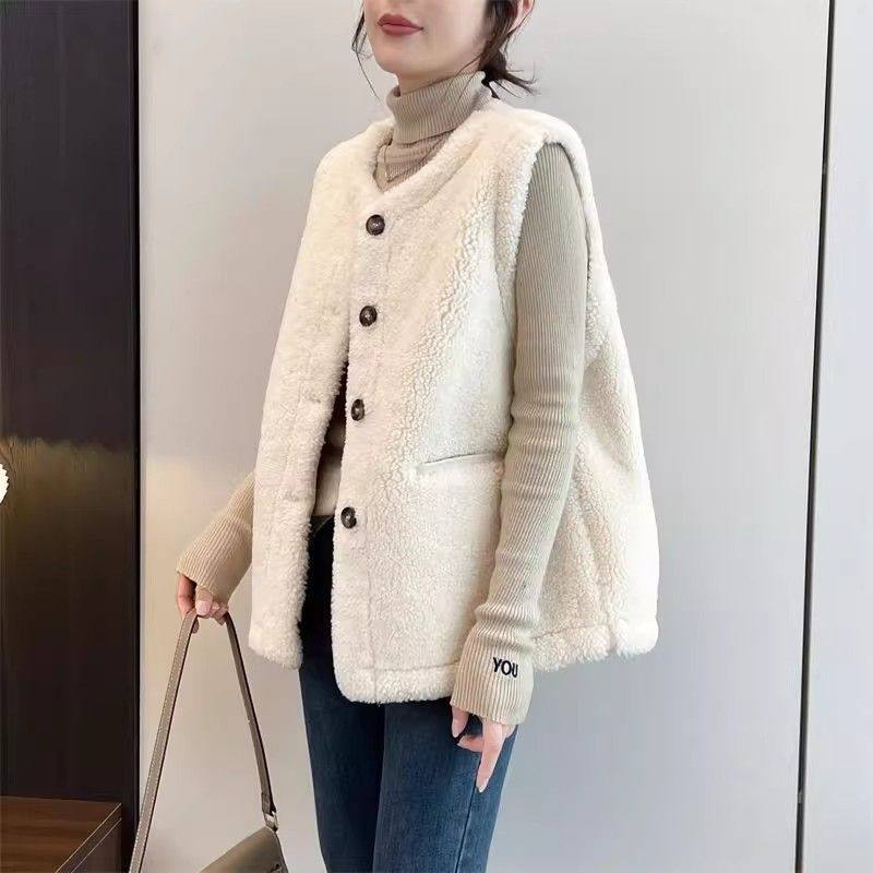 韩版休闲宽松羊羔毛马甲女装秋冬新款百搭颗粒绒加厚加绒马夹外套,女装/女士精品,短外套,淘宝优惠券,粉丝福利购,淘宝优惠卷